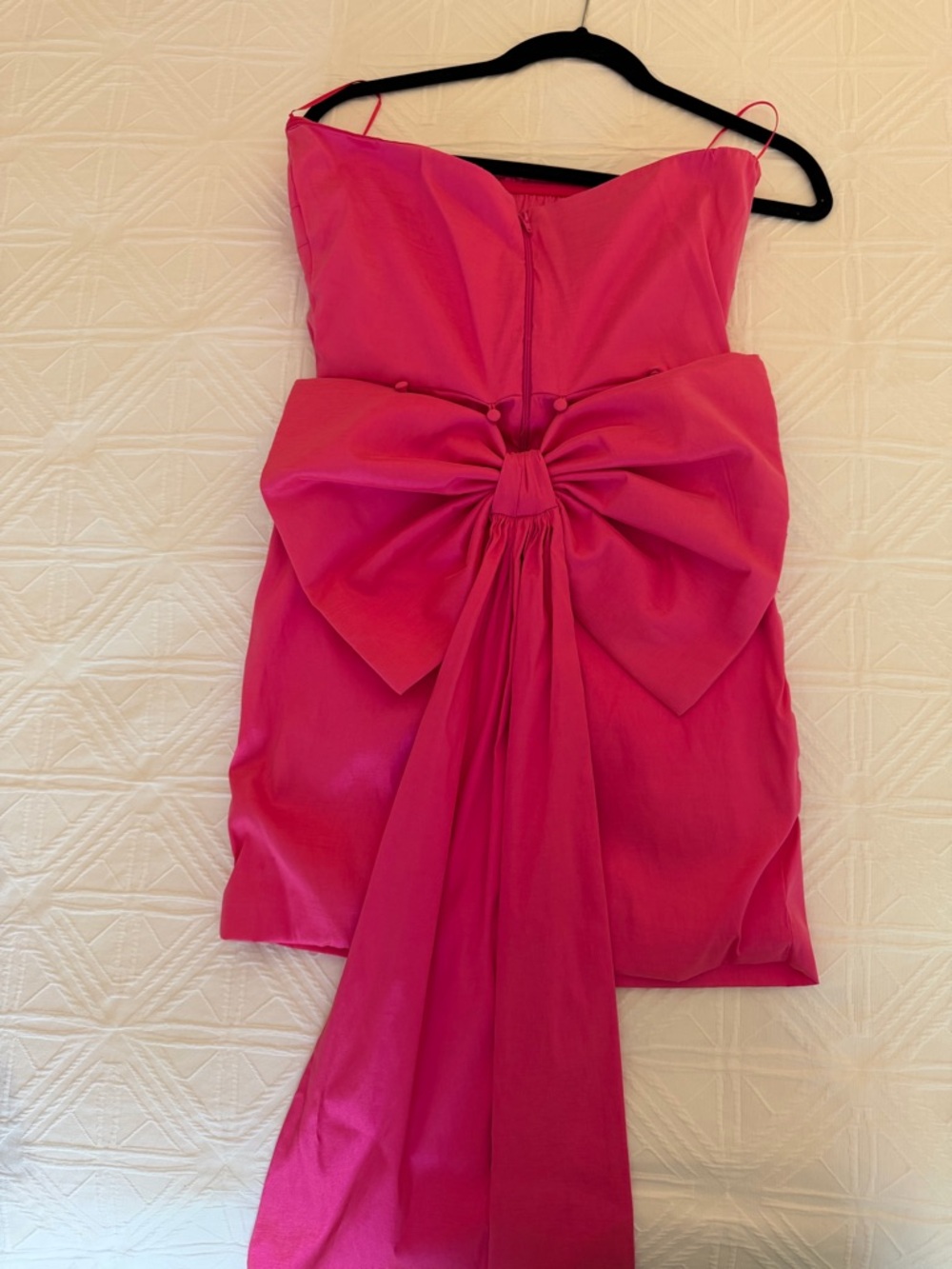 Hot Pink Strapless Mini Dress with Bow